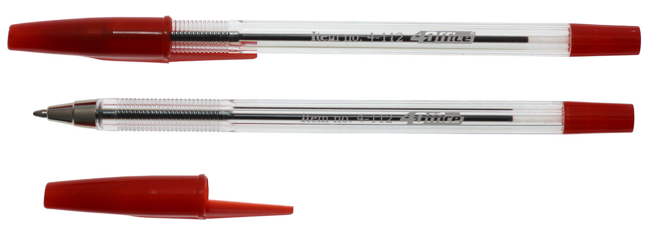 Ручка кулькова 4OFFICE (4-112), чорнила червоні